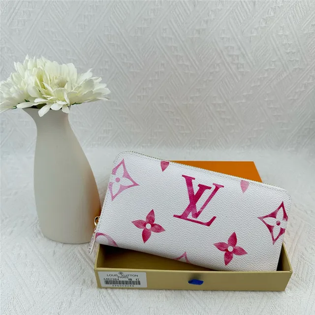 Louis Vuitton Monogram Flower White Blue Purple Long Wallet 8