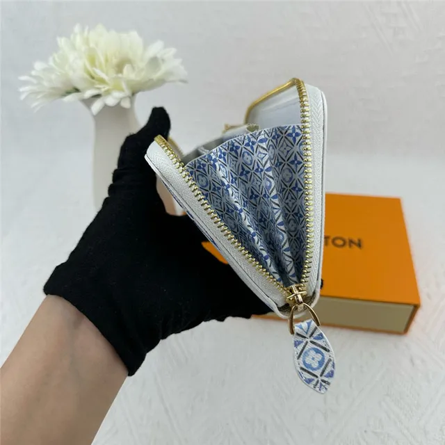 Louis Vuitton Monogram Flower White Blue Purple Long Wallet 9
