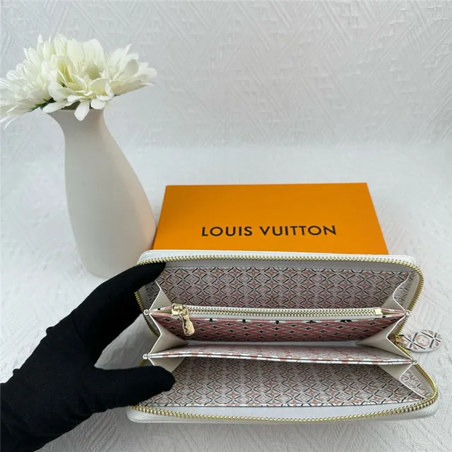 Louis Vuitton Monogram Flower White Blue Purple Long Wallet 16