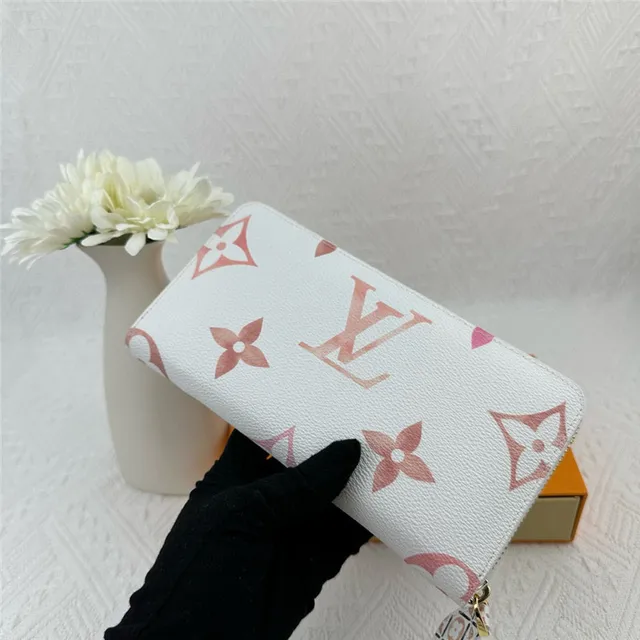 Louis Vuitton Monogram Flower White Blue Purple Long Wallet 19