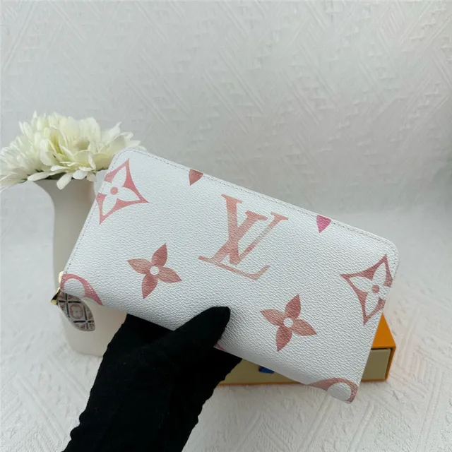 Louis Vuitton Monogram Flower White Blue Purple Long Wallet 20