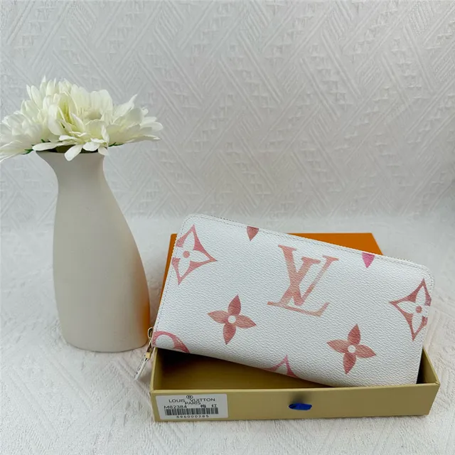 Louis Vuitton Monogram Flower White Blue Purple Long Wallet 21