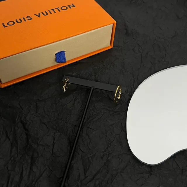 Louis Vuitton Monogram-Inspired Geometric Gold-Tone Earrings 6
