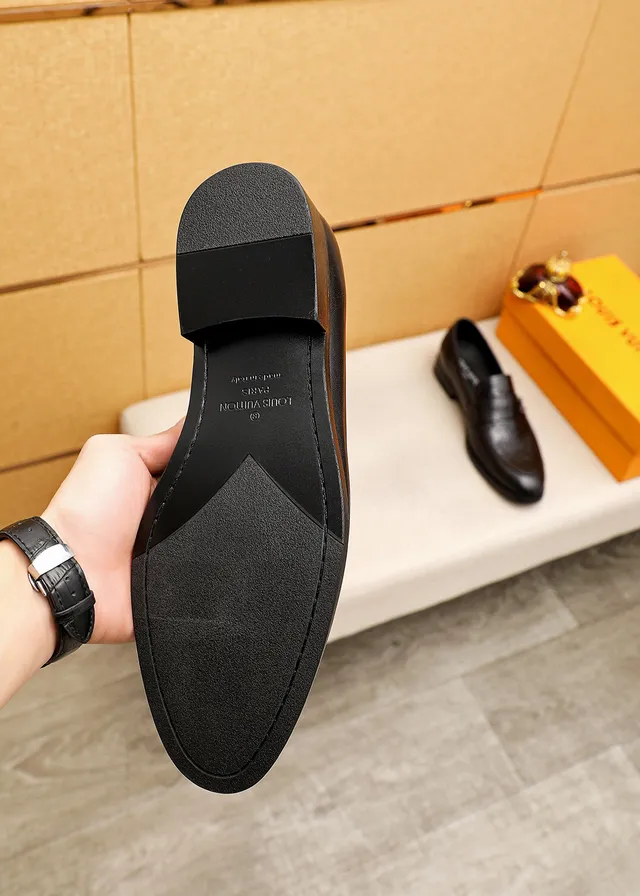 Louis Vuitton Monogram Loafer Black Leather Penny Silhouette Loafer 9