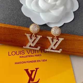 Louis Vuitton Monogram Pavé Crystal Dome Drop Earrings