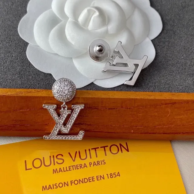 Louis Vuitton Monogram Pavé Crystal Dome Drop Earrings 2