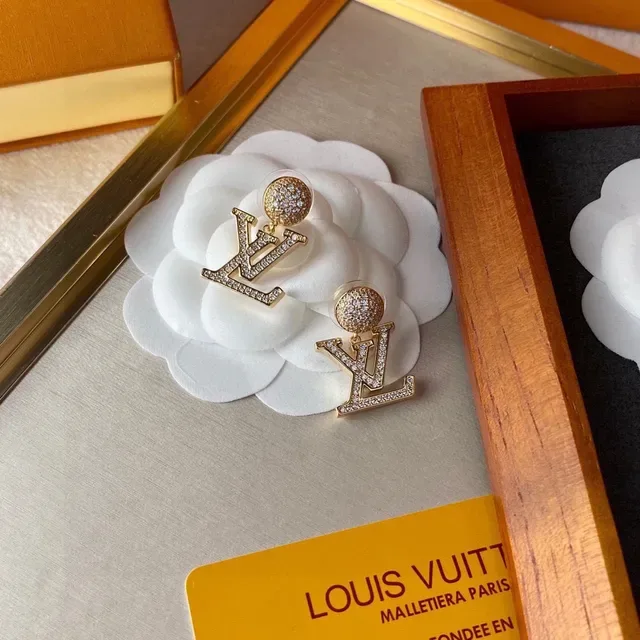 Louis Vuitton Monogram Pavé Crystal Dome Drop Earrings 3