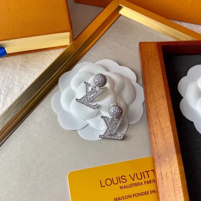Louis Vuitton Monogram Pavé Crystal Dome Drop Earrings 4
