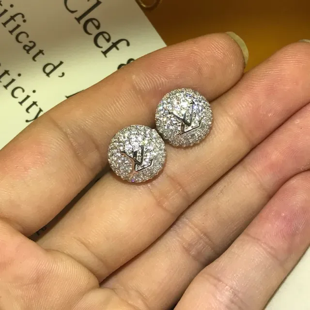 Louis Vuitton Monogram Pavé Crystal Stud Earrings 3