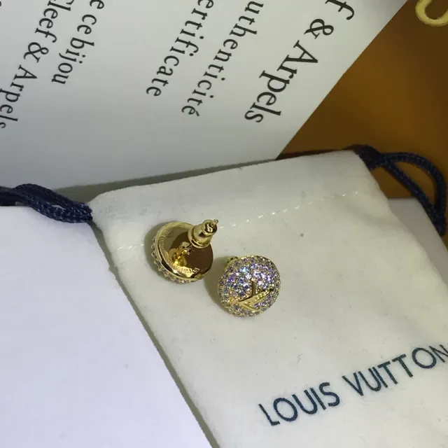 Louis Vuitton Monogram Pavé Crystal Stud Earrings 5