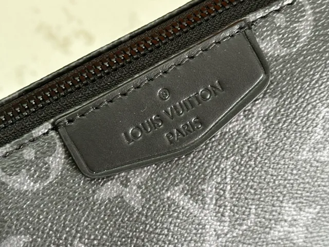 Louis Vuitton Monogram Print Crossbody Bag Black Gray Rectangular Silhouette Crossbody Bag 5