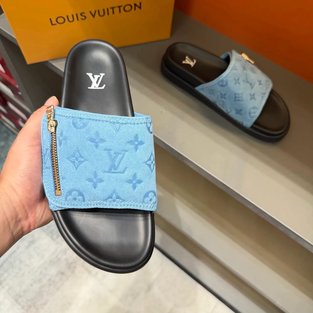 Louis Vuitton Monogram Zipper Slide Slippers 2