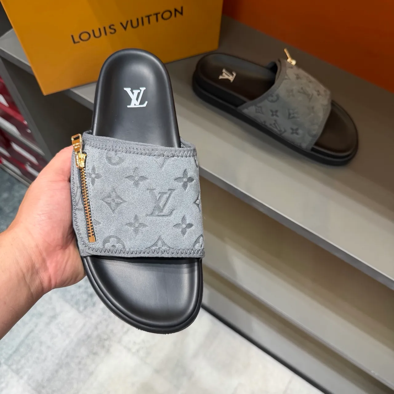Louis Vuitton Monogram Zipper Slide Slippers 5