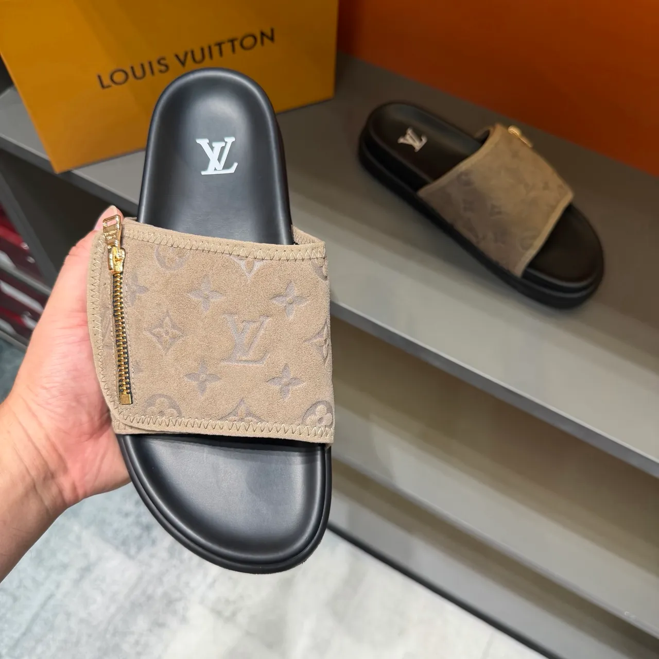 Louis Vuitton Monogram Zipper Slide Slippers 6