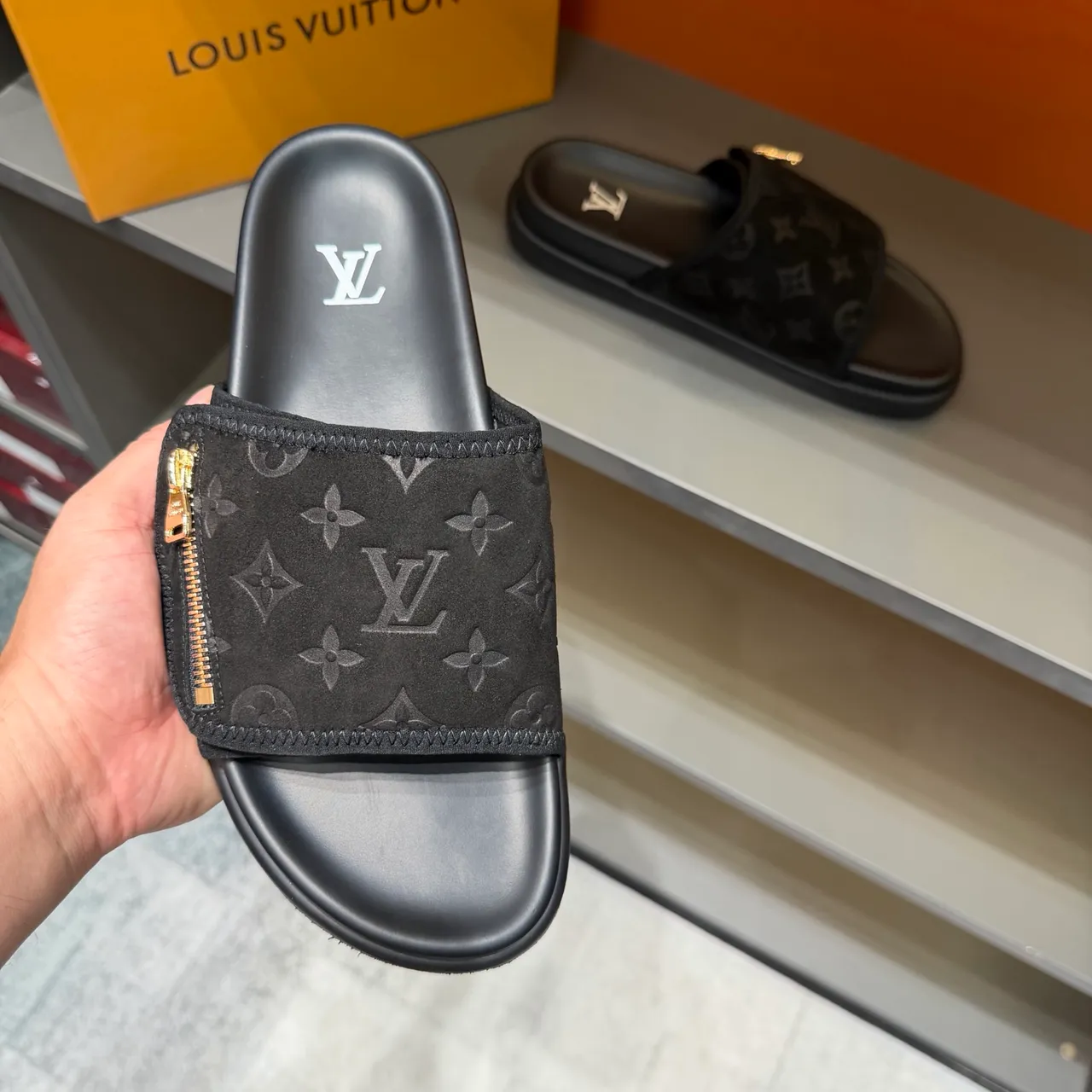 Louis Vuitton Monogram Zipper Slide Slippers 7