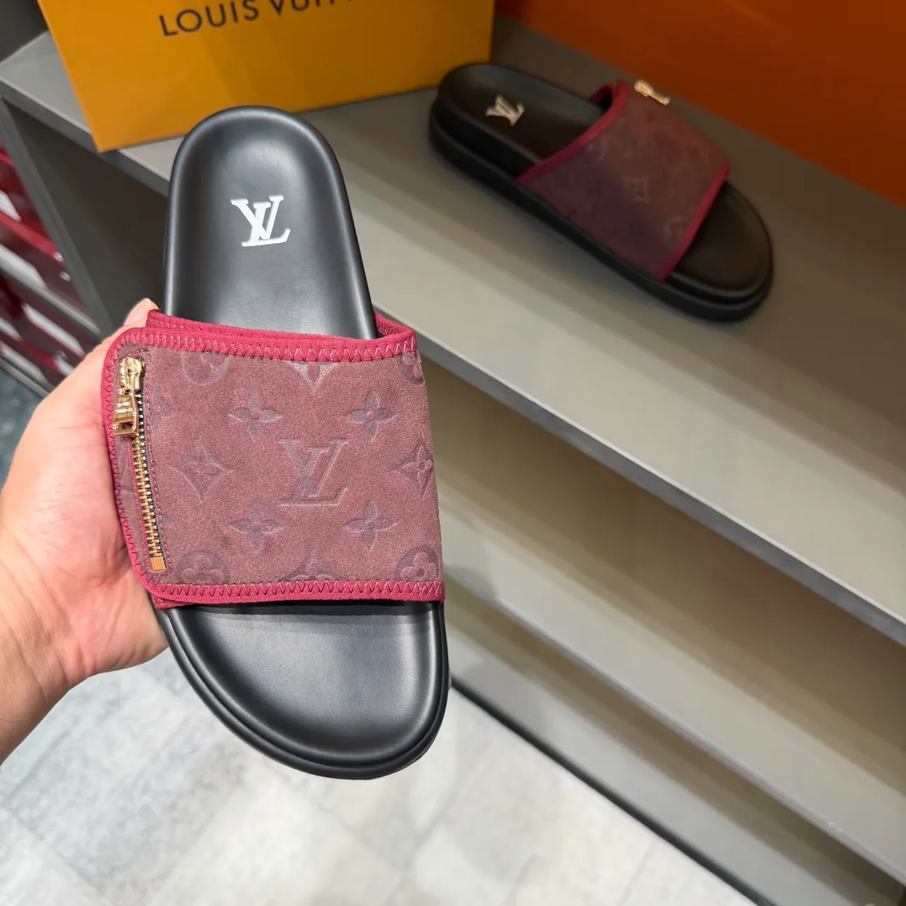 Louis Vuitton Monogram Zipper Slide Slippers 8
