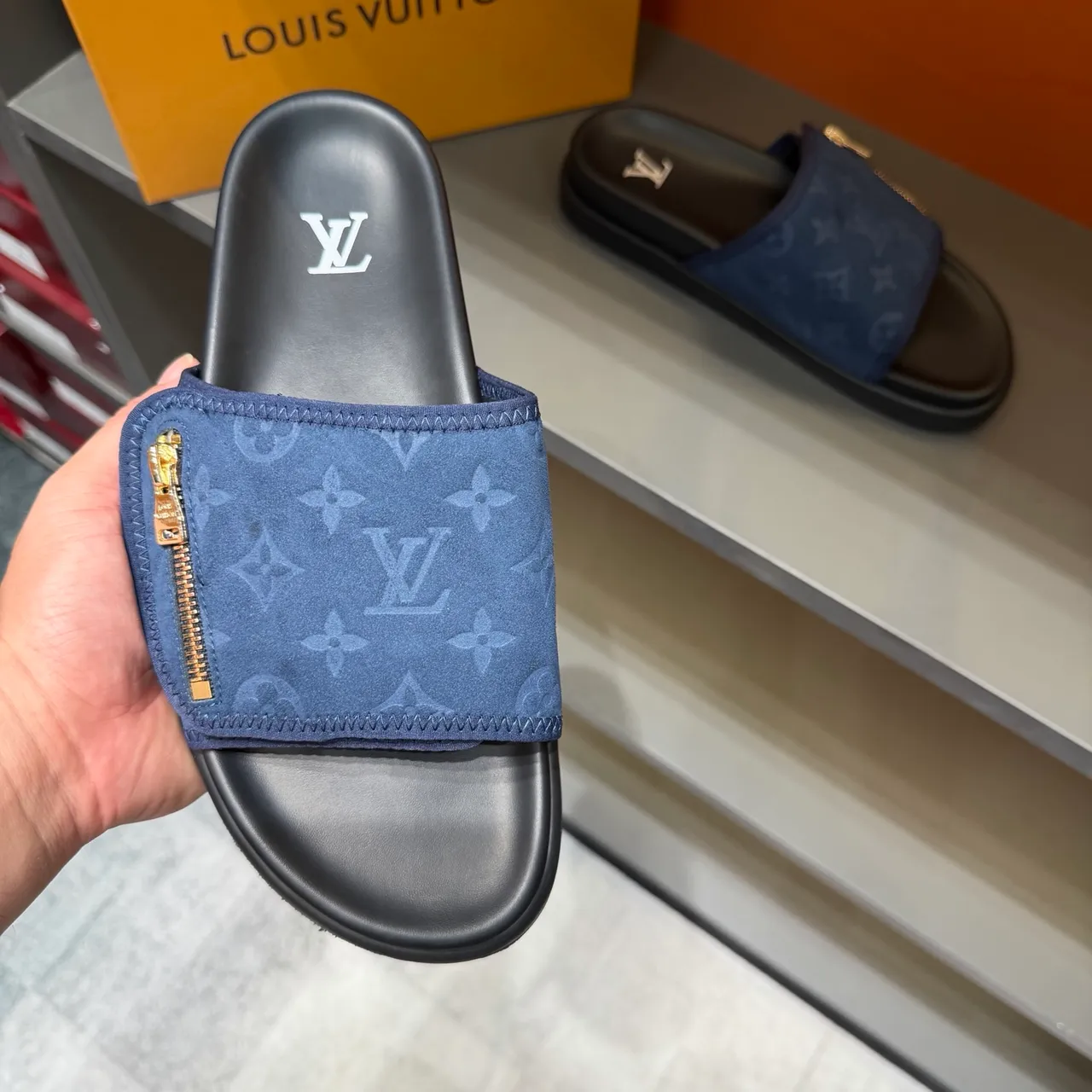 Louis Vuitton Monogram Zipper Slide Slippers 9