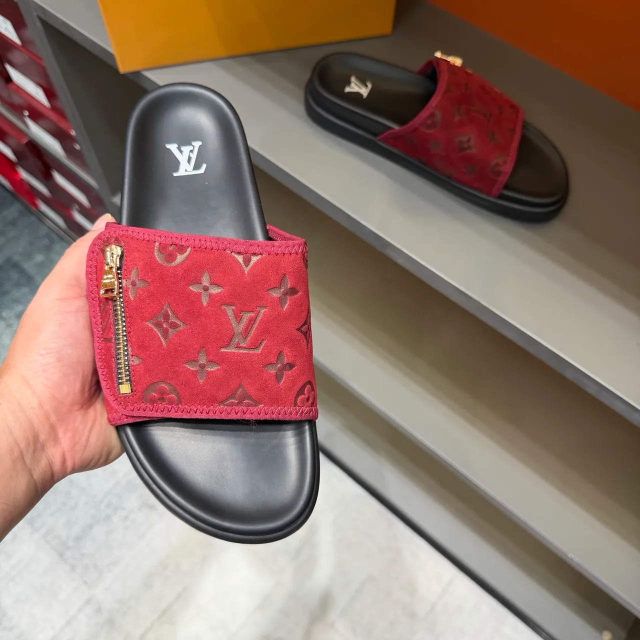 Louis Vuitton Monogram Zipper Slide Slippers 11