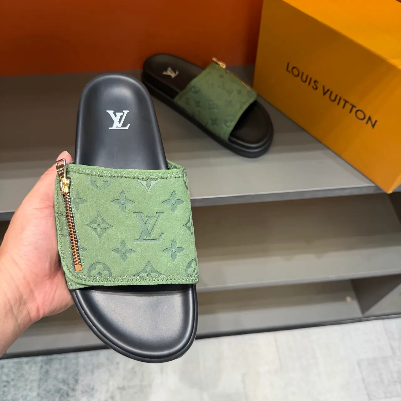 Louis Vuitton Monogram Zipper Slide Slippers 13