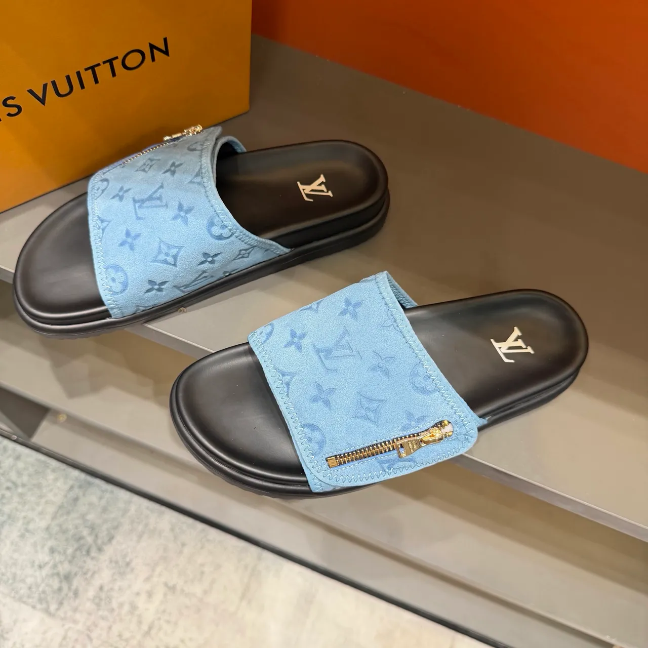 Louis Vuitton Monogram Zipper Slide Slippers 15