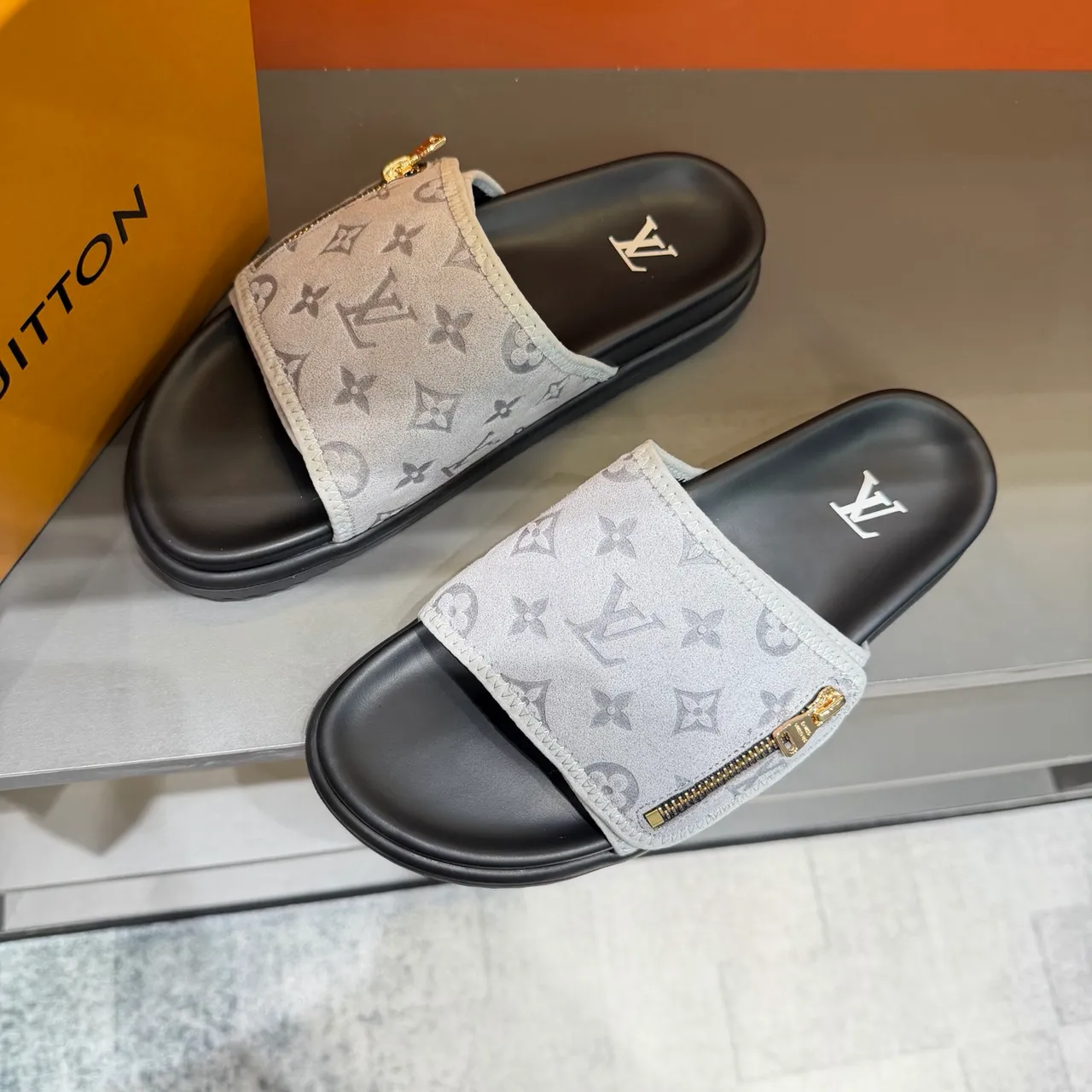 Louis Vuitton Monogram Zipper Slide Slippers 16