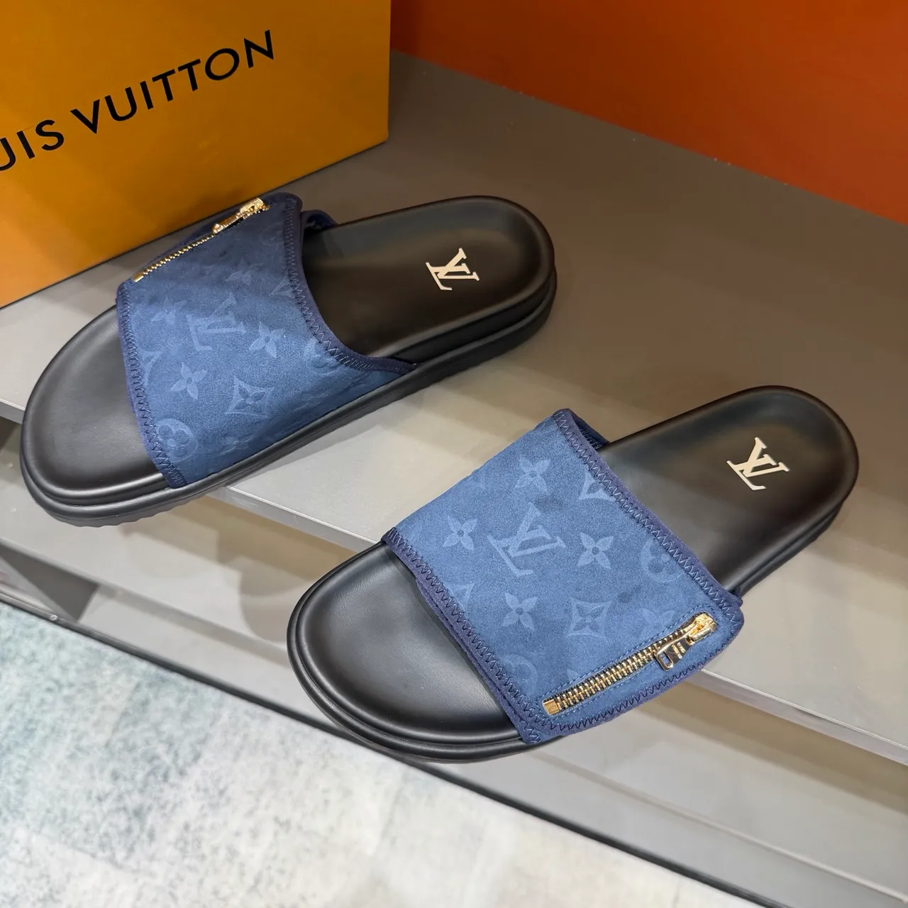 Louis Vuitton Monogram Zipper Slide Slippers 22