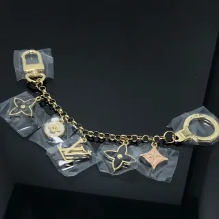Louis Vuitton Multi-Charm Bracelet Gold Black Chain Enamel Charms Bracelet