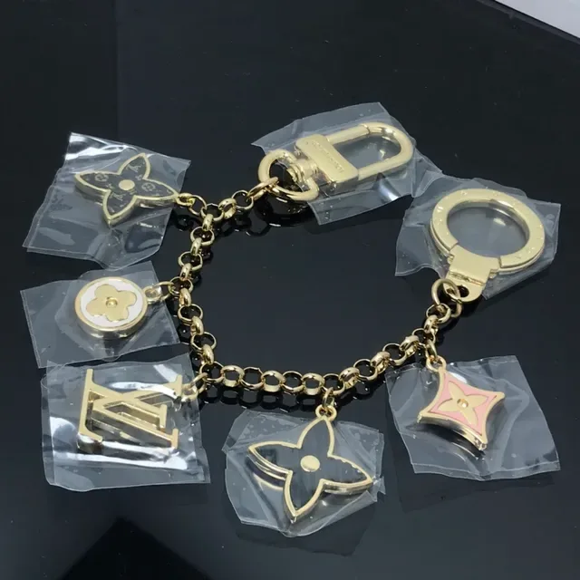 Louis Vuitton Multi-Charm Bracelet Gold Black Chain Enamel Charms Bracelet 2