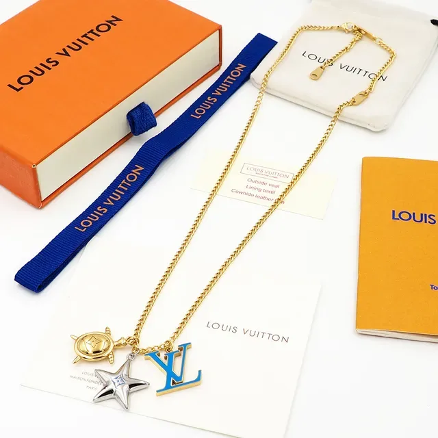 Louis Vuitton Multi-Charm Enamel and Gold-Tone Necklace 5