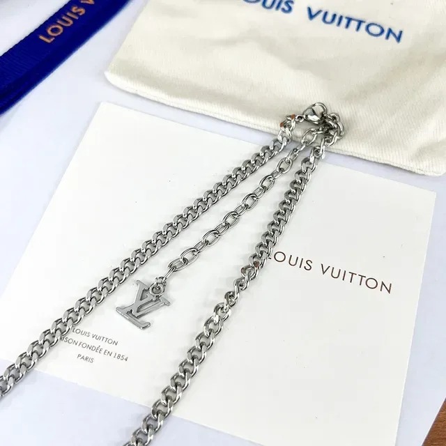 Louis Vuitton Multi-Charms Enamel Flower and LV Logo Necklace 3