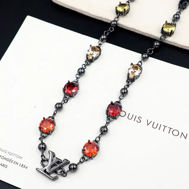 Louis Vuitton Multi-Gemstone Beaded Chain Necklace 2
