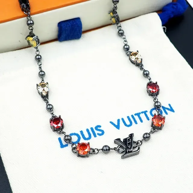 Louis Vuitton Multi-Gemstone Beaded Chain Necklace 3