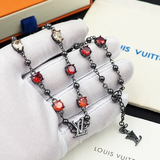 Louis Vuitton Multi-Gemstone Beaded Chain Necklace 5