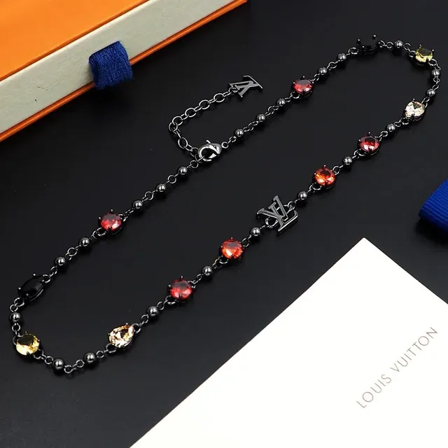 Louis Vuitton Multi-Gemstone Beaded Chain Necklace 7