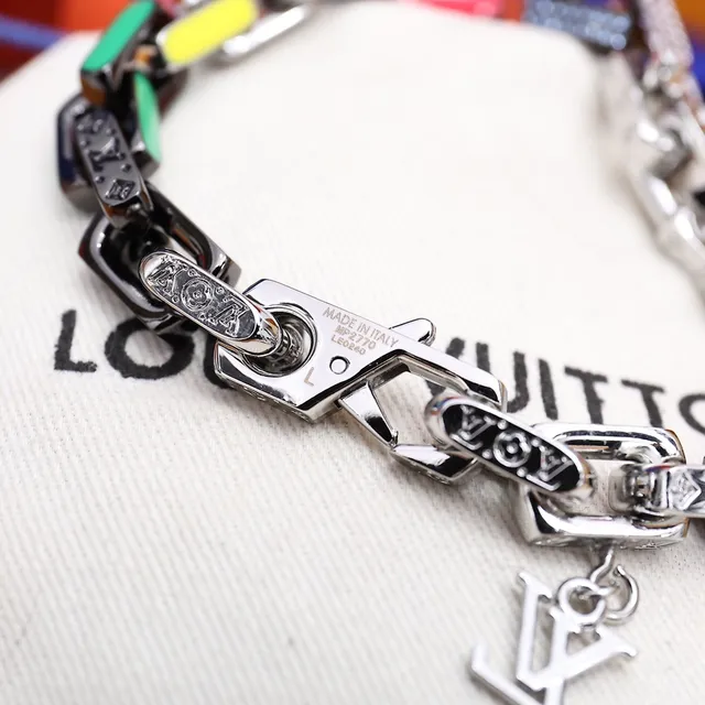 Louis Vuitton Multicolor Enamel Chain Link Bracelet 5