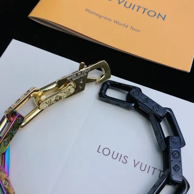 Louis Vuitton Multicolor Iridescent Monogram Chain Bracelet 6