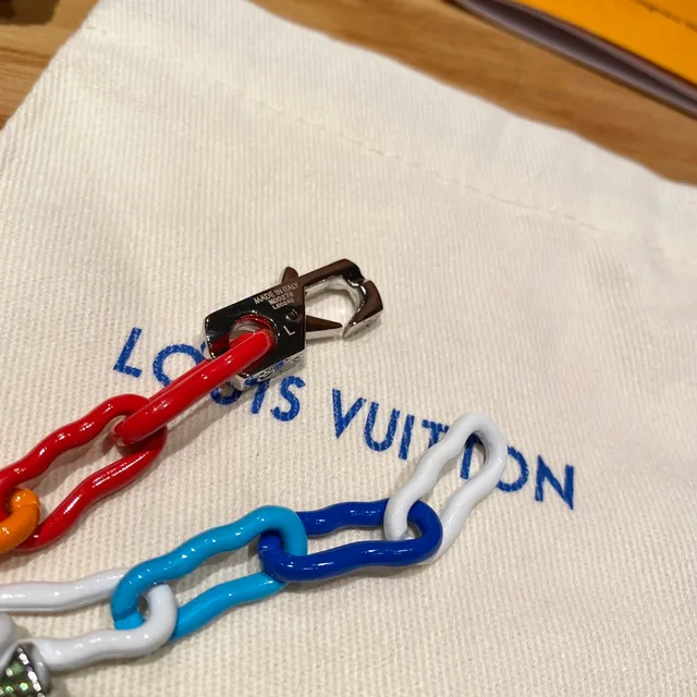 Louis Vuitton Multicolor Resin Chain Enamel LV Monogram Charm Bracelet 4