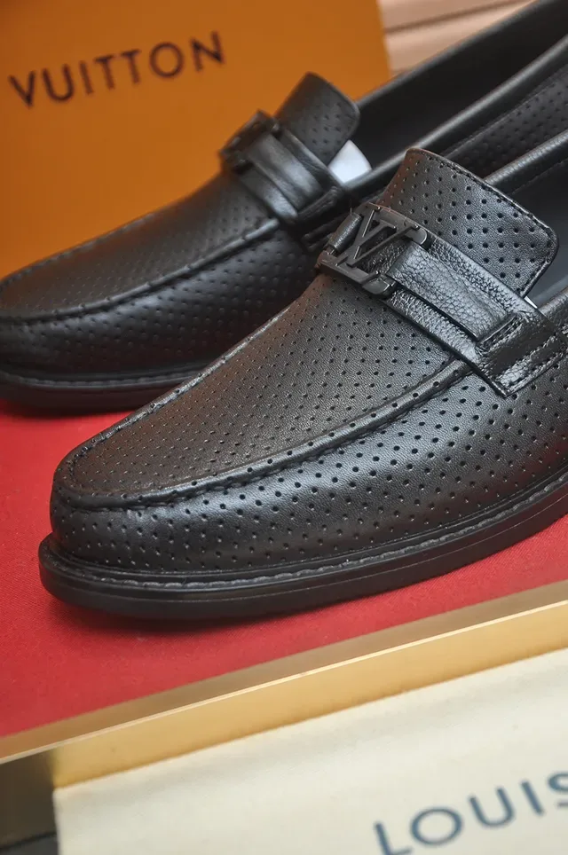 Louis Vuitton Perforated Leather Buckle Strap Loafers 2