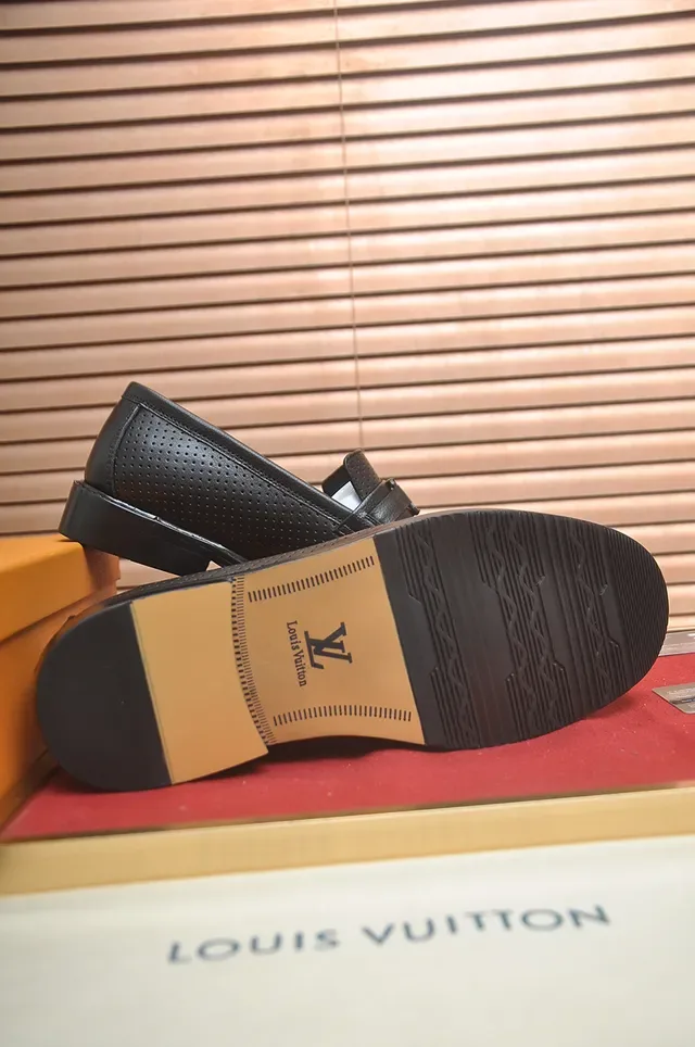 Louis Vuitton Perforated Leather Buckle Strap Loafers 3