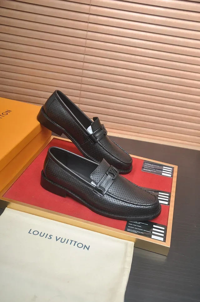 Louis Vuitton Perforated Leather Buckle Strap Loafers 4