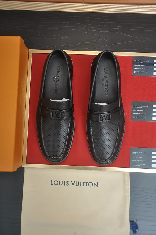 Louis Vuitton Perforated Leather Buckle Strap Loafers 5