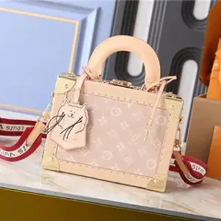 Louis Vuitton Petite Malle Pink Monogram Trunk-Style Tote Bag