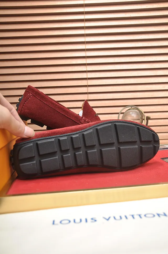 Louis Vuitton Red Suede Bit Loafers 3