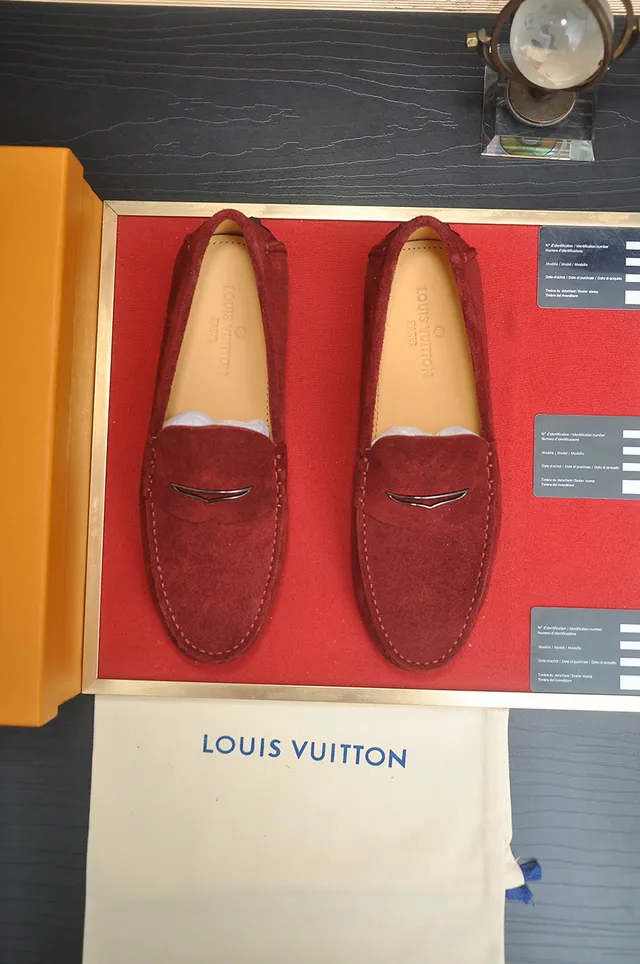 Louis Vuitton Red Suede Bit Loafers 5