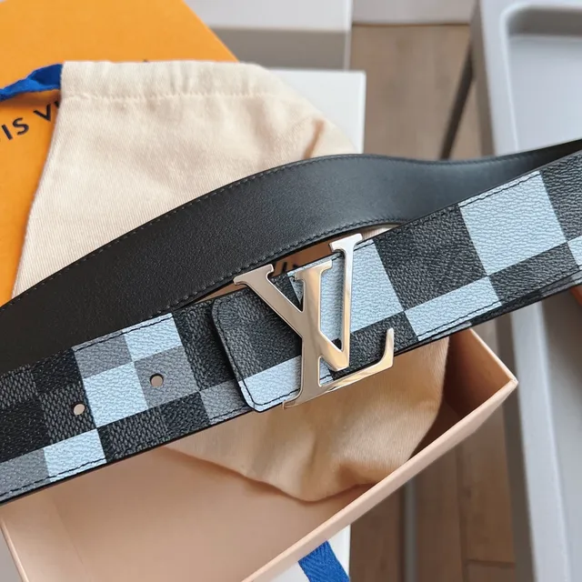 Louis Vuitton Ceinture réversible Noir Bleu Damier Azur Cuir Ceinture 7