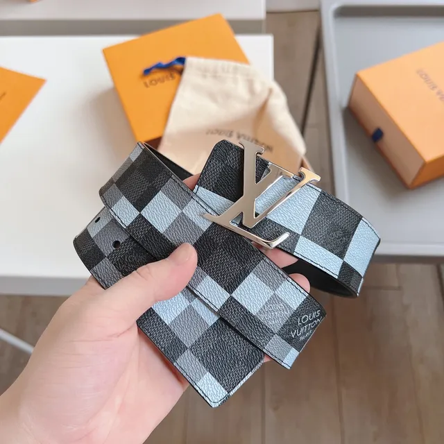 Louis Vuitton Ceinture réversible Noir Bleu Damier Azur Cuir Ceinture 9