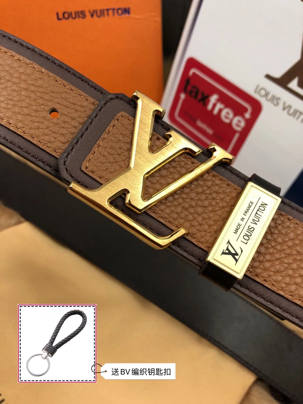 Louis Vuitton Reversible Belt Brown Black Two-Tone Textured Leather Belt 7