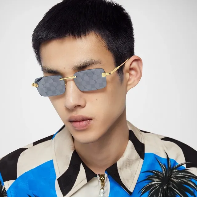 Louis Vuitton Rimless Rectangular Gold-Tone Gradient Sunglasses 2