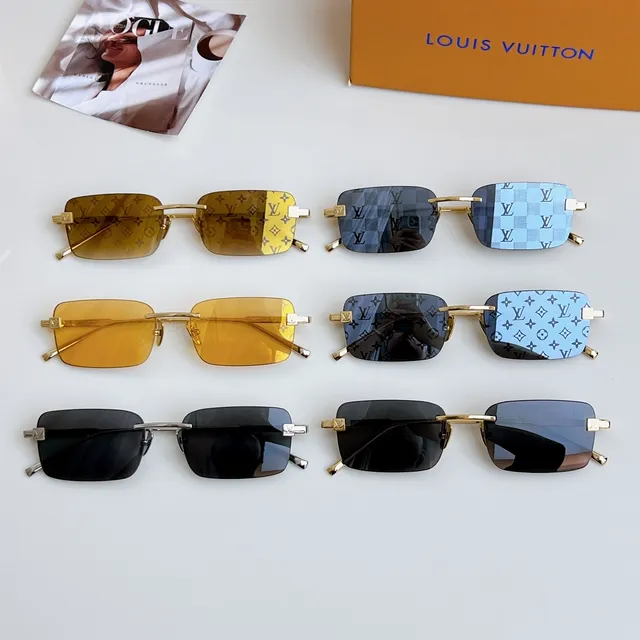 Louis Vuitton Rimless Rectangular Gold-Tone Gradient Sunglasses 4