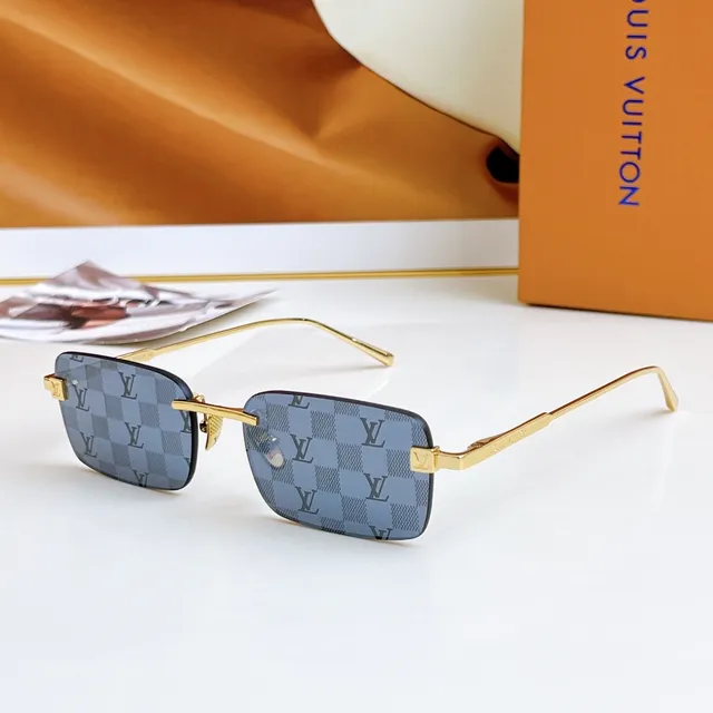 Louis Vuitton Rimless Rectangular Gold-Tone Gradient Sunglasses 7